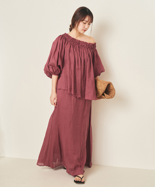 plage(プラージュ)の「RAMY LINEN ブラウス(シャツ/ブラウス・レディース・ボルドー/ブラウン・FREE)」の21枚目の写真