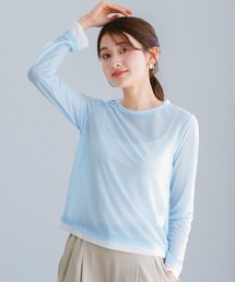 White Collection | 【 抜け感で魅せる 】 強撚シアー・配色カットソー(Tシャツ/カットソー)