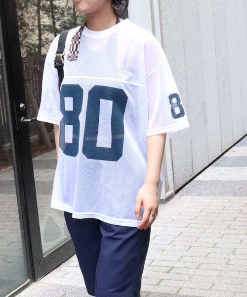 JOURNAL STANDARD(ジャーナルスタンダード)の「別注【MASON/メイソン】メッシュTシャツ(Tシャツ/カットソー・レディース・ネイビー/ホワイト・FREE)」の3枚目の写真