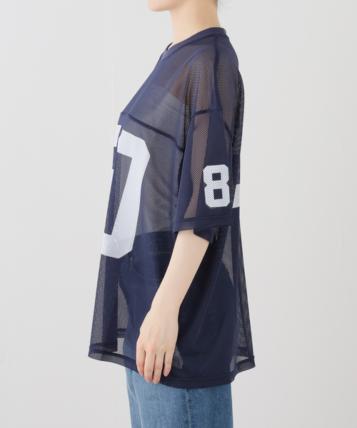 JOURNAL STANDARD(ジャーナルスタンダード)の「別注【MASON/メイソン】メッシュTシャツ(Tシャツ/カットソー・レディース・ネイビー/ホワイト・FREE)」の13枚目の写真