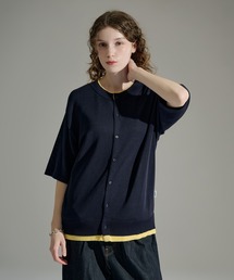CREW NECK DRAW CORD BORDER LONG TEE / クルーネックドローコード