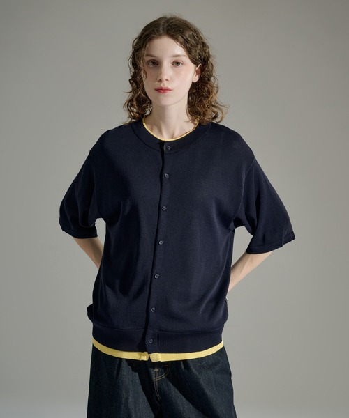 WETTEMPT(ウィテンプト)の「CREW NECK LAYERED KNIT S/S SHIRT / クルーネックレイヤードニットS/Sシャツ(シャツ/ブラウス・メンズ・ネイビー/ダークブラウン/ブラック・SMALL/MEDIUM/LARGE)」の5枚目の写真