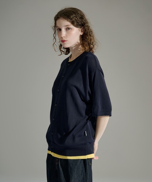 WETTEMPT(ウィテンプト)の「CREW NECK LAYERED KNIT S/S SHIRT / クルーネックレイヤードニットS/Sシャツ(シャツ/ブラウス・メンズ・ネイビー/ダークブラウン/ブラック・SMALL/MEDIUM/LARGE)」の7枚目の写真
