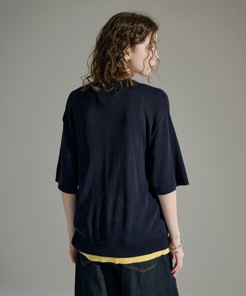 WETTEMPT(ウィテンプト)の「CREW NECK LAYERED KNIT S/S SHIRT / クルーネックレイヤードニットS/Sシャツ(シャツ/ブラウス・メンズ・ネイビー/ダークブラウン/ブラック・SMALL/MEDIUM/LARGE)」の8枚目の写真