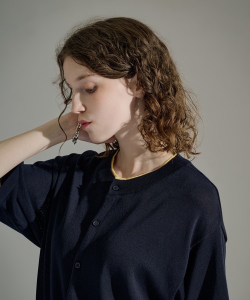 WETTEMPT(ウィテンプト)の「CREW NECK LAYERED KNIT S/S SHIRT / クルーネックレイヤードニットS/Sシャツ(シャツ/ブラウス・メンズ・ネイビー/ダークブラウン/ブラック・SMALL/MEDIUM/LARGE)」の10枚目の写真