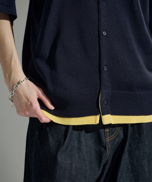 WETTEMPT(ウィテンプト)の「CREW NECK LAYERED KNIT S/S SHIRT / クルーネックレイヤードニットS/Sシャツ(シャツ/ブラウス・メンズ・ネイビー/ダークブラウン/ブラック・SMALL/MEDIUM/LARGE)」の11枚目の写真