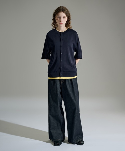 WETTEMPT(ウィテンプト)の「CREW NECK LAYERED KNIT S/S SHIRT / クルーネックレイヤードニットS/Sシャツ(シャツ/ブラウス・メンズ・ネイビー/ダークブラウン/ブラック・SMALL/MEDIUM/LARGE)」の13枚目の写真