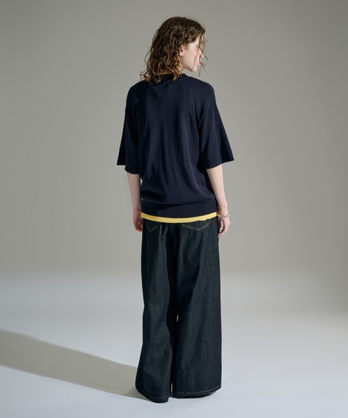 WETTEMPT(ウィテンプト)の「CREW NECK LAYERED KNIT S/S SHIRT / クルーネックレイヤードニットS/Sシャツ(シャツ/ブラウス・メンズ・ネイビー/ダークブラウン/ブラック・SMALL/MEDIUM/LARGE)」の14枚目の写真