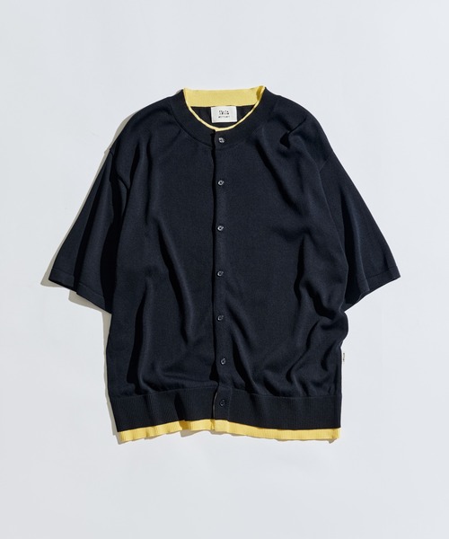 WETTEMPT(ウィテンプト)の「CREW NECK LAYERED KNIT S/S SHIRT / クルーネックレイヤードニットS/Sシャツ(シャツ/ブラウス・メンズ・ネイビー/ダークブラウン/ブラック・SMALL/MEDIUM/LARGE)」の4枚目の写真
