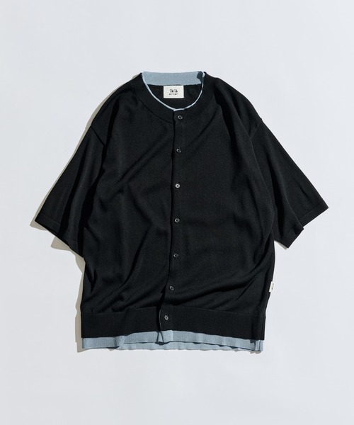 WETTEMPT(ウィテンプト)の「CREW NECK LAYERED KNIT S/S SHIRT / クルーネックレイヤードニットS/Sシャツ(シャツ/ブラウス・メンズ・ネイビー/ダークブラウン/ブラック・SMALL/MEDIUM/LARGE)」の22枚目の写真