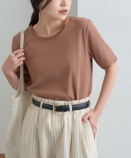 [ZOZO лимитед] Satin Piping Rib Tee