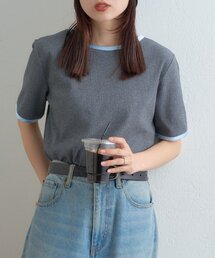 【ZOZO限定】サテンパイピングリブTee