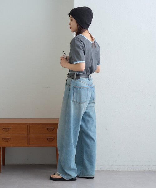 CIAOPANIC TYPY(チャオパニックティピー)の「【ZOZO限定】サテンパイピングリブTee(Tシャツ/カットソー・レディース・ブラウン/ピンク/ブルー/チャコールグレー/ブラック/アイボリー・ONE SIZE)」の15枚目の写真