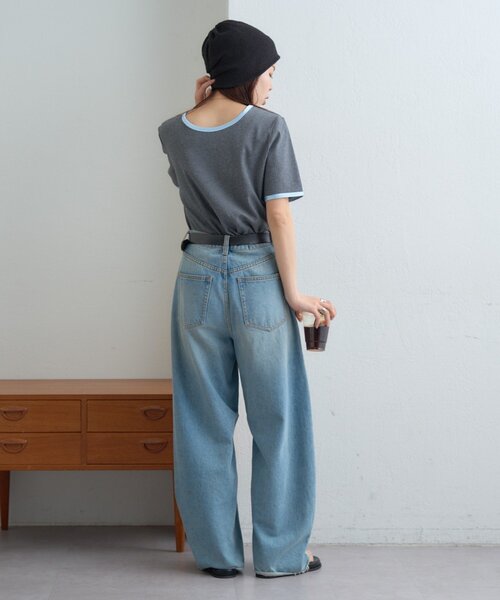 CIAOPANIC TYPY(チャオパニックティピー)の「【ZOZO限定】サテンパイピングリブTee(Tシャツ/カットソー・レディース・ブラウン/ピンク/ブルー/チャコールグレー/ブラック/アイボリー・ONE SIZE)」の16枚目の写真