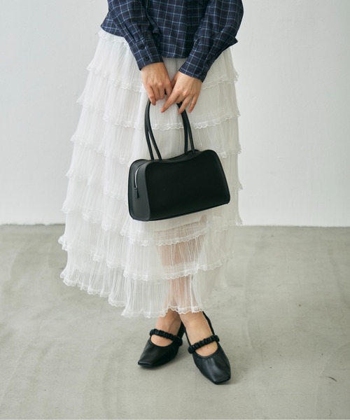 Lunea(ルネア)の「フリルティアードロングスカート/ tulle lace tiered skirt(スカート・レディース・ホワイト/ベージュ/ブラック・FREE)」の15枚目の写真