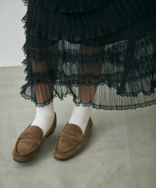 Lunea(ルネア)の「フリルティアードロングスカート/ tulle lace tiered skirt(スカート・レディース・ホワイト/ベージュ/ブラック・FREE)」の12枚目の写真