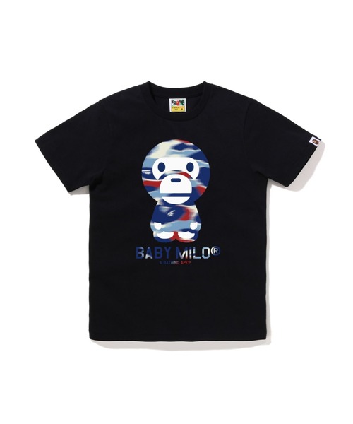 A BATHING APE(アベイシングエイプ)の「SCREEN CAMO BABY MILO TEE(Tシャツ/カットソー・レディース・ブラック×ブルー/ブラック系その他5/ホワイト×ブルー/ホワイト系その他5・MEDIUM/XX-SMALL/X-SMALL/SMALL)」の3枚目の写真