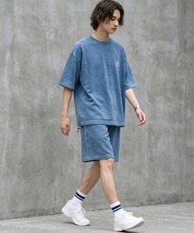 2026SS MRU/エムアールユー カットデニム Tシャツ×ショートパンツ ハーフパンツ/セットアップ/上下セット レディース メンズ