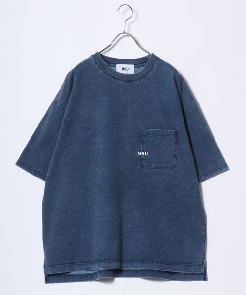 MRU(エムアールユー)の「2026SS MRU/エムアールユー カットデニム Tシャツ×ショートパンツ ハーフパンツ/セットアップ/上下セット レディース メンズ(Tシャツ/カットソー・メンズ・ライトインディゴブルー/ブルー系その他/ブルー系その他2/ネイビー・M/L/XL)」の22枚目の写真