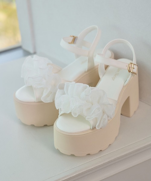 Ambre Neige(アンブルネージュ)の「platform flill sandals / アツゾコフリルサンダル(サンダル・レディース・ブラック/グレー/アイボリー・LARGE/MEDIUM)」の8枚目の写真