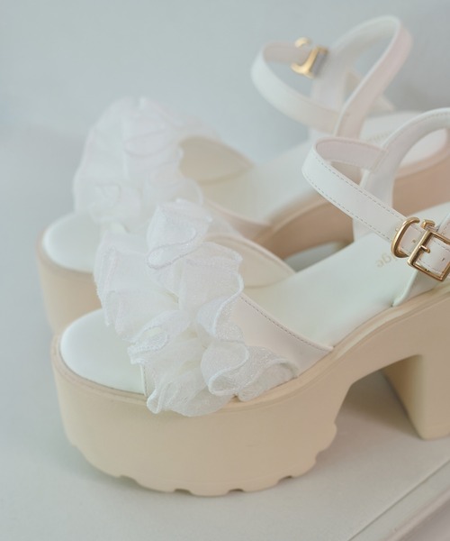 Ambre Neige(アンブルネージュ)の「platform flill sandals / アツゾコフリルサンダル(サンダル・レディース・ブラック/グレー/アイボリー・LARGE/MEDIUM)」の10枚目の写真