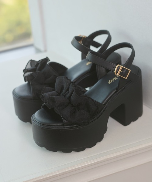 Ambre Neige(アンブルネージュ)の「platform flill sandals / アツゾコフリルサンダル(サンダル・レディース・ブラック/グレー/アイボリー・LARGE/MEDIUM)」の15枚目の写真