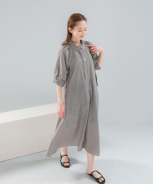 URBAN RESEARCH ROSSO WOMEN(アーバンリサーチ ロッソ)の「『WEB限定』イージーリネンシャツワンピース(ワンピース・レディース・ブラウン系その他/ネイビー/その他1・FREE)」の7枚目の写真