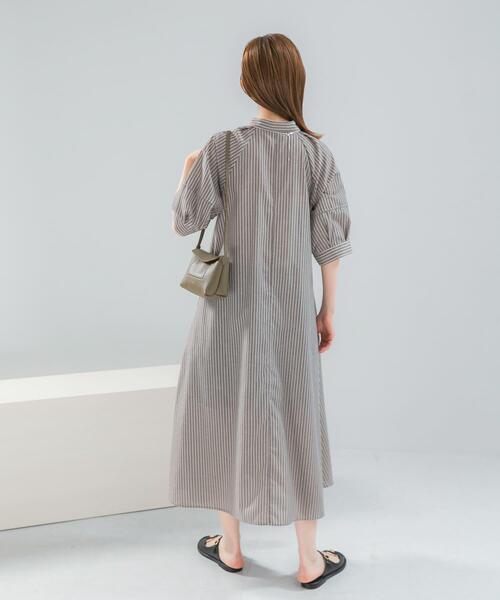 URBAN RESEARCH ROSSO WOMEN(アーバンリサーチ ロッソ)の「『WEB限定』イージーリネンシャツワンピース(ワンピース・レディース・ブラウン系その他/ネイビー/その他1・FREE)」の8枚目の写真