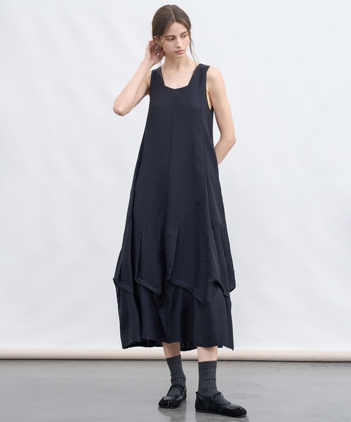 tageechita(タジチタ)の「【tageechita】立体切替 Aライン ノースリーブワンピース(ワンピース・レディース・アッシュグレー/ブラック・L/M/S)」の14枚目の写真