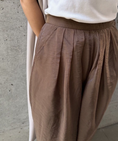 CIEL'AIR(シエルエアー)の「SHEER ORGANZA WIDE PANTS(シアーオーガンジーワイドパンツ)(その他パンツ・レディース・ブラウン/オフホワイト・FREE)」の6枚目の写真