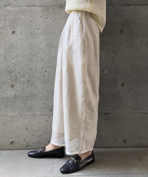 CIEL'AIR(シエルエアー)の「SHEER ORGANZA WIDE PANTS(シアーオーガンジーワイドパンツ)(その他パンツ・レディース・ブラウン/オフホワイト・FREE)」の10枚目の写真