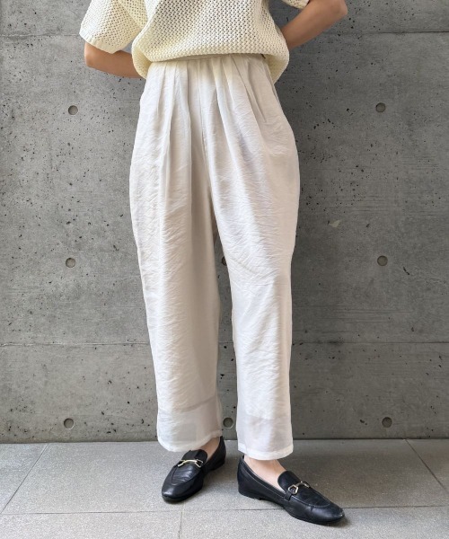 CIEL'AIR(シエルエアー)の「SHEER ORGANZA WIDE PANTS(シアーオーガンジーワイドパンツ)(その他パンツ・レディース・ブラウン/オフホワイト・FREE)」の11枚目の写真