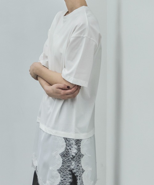 feepur(フェピュール)の「サテンレースドッキングTee(Tシャツ/カットソー・レディース・ブラック/オフホワイト・MEDIUM)」の21枚目の写真