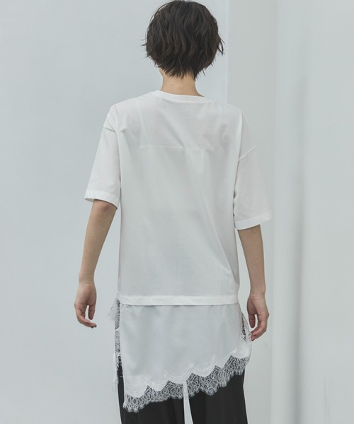 feepur(フェピュール)の「サテンレースドッキングTee(Tシャツ/カットソー・レディース・ブラック/オフホワイト・MEDIUM)」の22枚目の写真