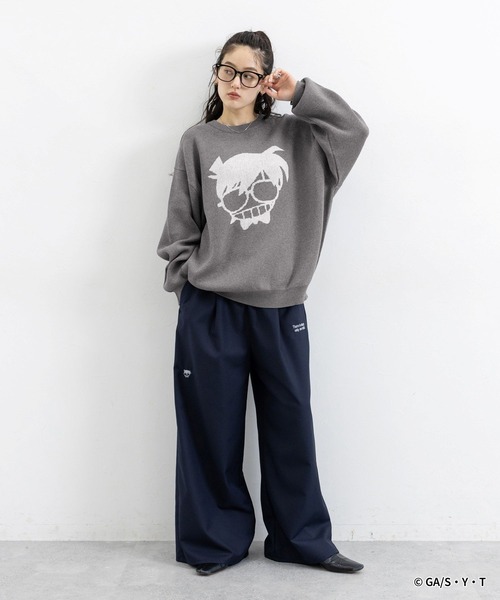 RAGEBLUE（レイジブルー）の「【名探偵コナン】ジャガードニットクルー（ニット/セーター・レディース・グレー/ネイビー・FREE）」の5枚目の写真