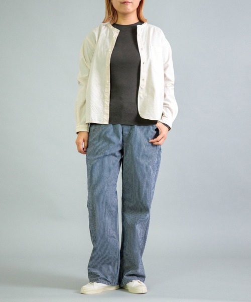 OMNIGOD（オムニゴッド）の「[OMNIGOD womens / オムニゴッド] シーチング スタンドカラーシャツ（シャツ/ブラウス・レディース・アイボリー・2/3）」の3枚目の写真
