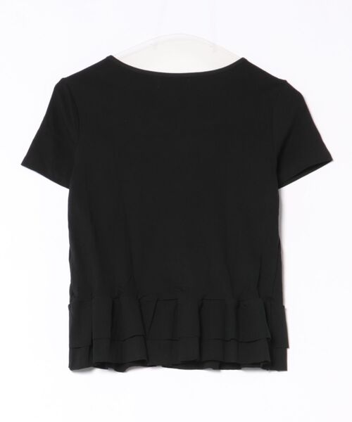 aimoha（アイモハ）の「韓国風フェイクレイヤードペプラムトップス（Tシャツ/カットソー・レディース・ベージュ/ブラック・FREE）」の6枚目の写真