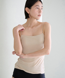 ACTIVE】Bamboo ストレッチロングキャミソール（ブラック、アンバー