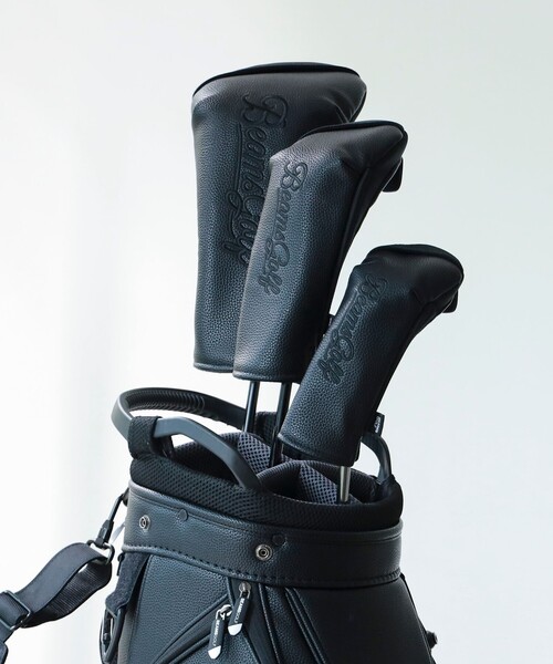 BEAMSGOLF ブラック ゴルフバッグヘッドカバー3点おまけ スクリプトロゴ ヘッドカバー ブラック （フェアウェイウッド用