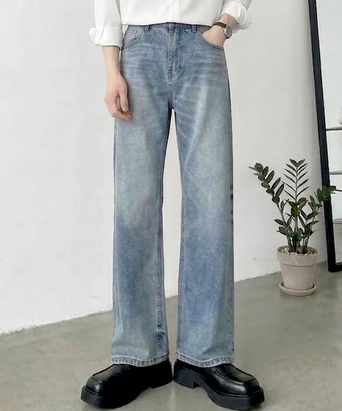 Otte(オッテ)の「ヴィンテージウォッシュセミフレアデニム(デニムパンツ・メンズ・ブラック/ブルー・X-LARGE/SMALL/LARGE/MEDIUM)」の1枚目の写真