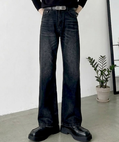 Otte(オッテ)の「ヴィンテージウォッシュセミフレアデニム(デニムパンツ・メンズ・ブラック/ブルー・X-LARGE/SMALL/LARGE/MEDIUM)」の3枚目の写真