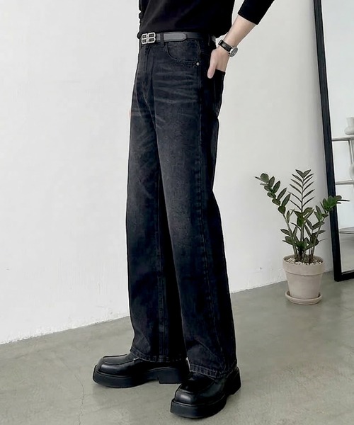 Otte(オッテ)の「ヴィンテージウォッシュセミフレアデニム(デニムパンツ・メンズ・ブラック/ブルー・X-LARGE/SMALL/LARGE/MEDIUM)」の4枚目の写真