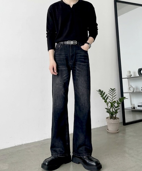 Otte(オッテ)の「ヴィンテージウォッシュセミフレアデニム(デニムパンツ・メンズ・ブラック/ブルー・X-LARGE/SMALL/LARGE/MEDIUM)」の6枚目の写真