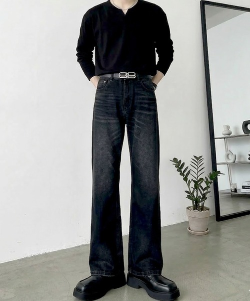 Otte(オッテ)の「ヴィンテージウォッシュセミフレアデニム(デニムパンツ・メンズ・ブラック/ブルー・X-LARGE/SMALL/LARGE/MEDIUM)」の8枚目の写真