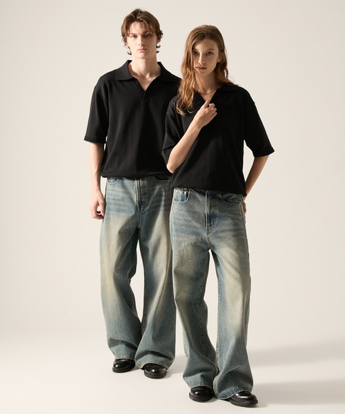 CLEL(クレイル)の「【CLEL】Giza Cotton Short Sleeve Skipper Polo Shirt / ギザコットン 半袖スキッパーポロシャツ(Tシャツ/カットソー・メンズ・ネイビー/ダークグレー/ブラック・L/S/XS/M)」の13枚目の写真