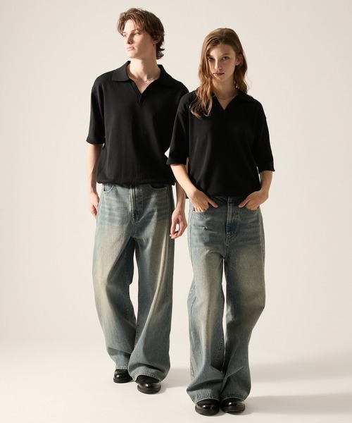 CLEL(クレイル)の「【CLEL】Giza Cotton Short Sleeve Skipper Polo Shirt / ギザコットン 半袖スキッパーポロシャツ(Tシャツ/カットソー・メンズ・ネイビー/ダークグレー/ブラック・L/S/XS/M)」の14枚目の写真