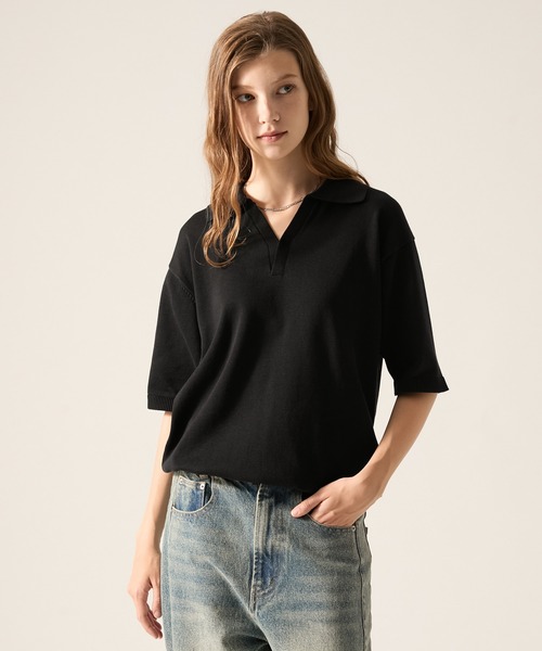 CLEL(クレイル)の「【CLEL】Giza Cotton Short Sleeve Skipper Polo Shirt / ギザコットン 半袖スキッパーポロシャツ(Tシャツ/カットソー・メンズ・ネイビー/ダークグレー/ブラック・L/S/XS/M)」の15枚目の写真