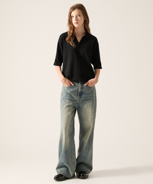 CLEL(クレイル)の「【CLEL】Giza Cotton Short Sleeve Skipper Polo Shirt / ギザコットン 半袖スキッパーポロシャツ(Tシャツ/カットソー・メンズ・ネイビー/ダークグレー/ブラック・L/S/XS/M)」の17枚目の写真
