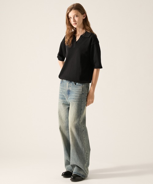 CLEL(クレイル)の「【CLEL】Giza Cotton Short Sleeve Skipper Polo Shirt / ギザコットン 半袖スキッパーポロシャツ(Tシャツ/カットソー・メンズ・ネイビー/ダークグレー/ブラック・L/S/XS/M)」の18枚目の写真