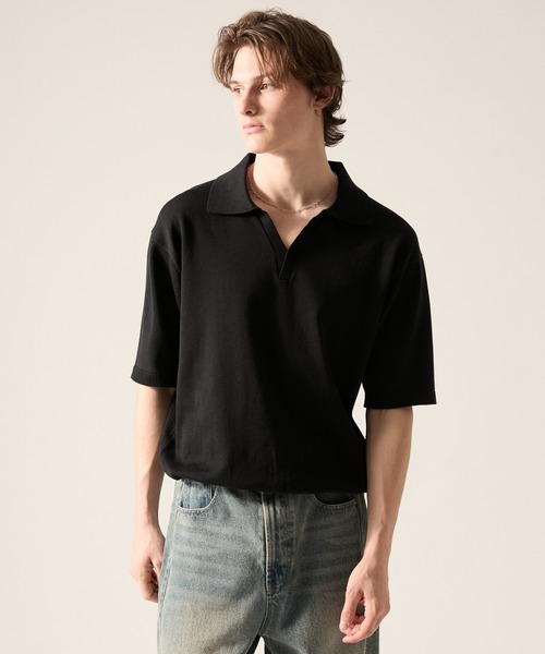 CLEL(クレイル)の「【CLEL】Giza Cotton Short Sleeve Skipper Polo Shirt / ギザコットン 半袖スキッパーポロシャツ(Tシャツ/カットソー・メンズ・ネイビー/ダークグレー/ブラック・L/S/XS/M)」の20枚目の写真
